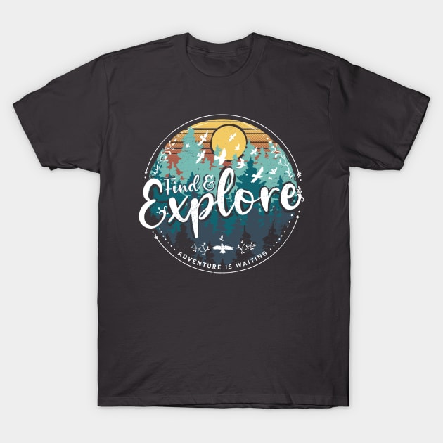 Find and explore vintage sunset T-Shirt by Norse Dog Studio